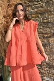 Tasha Cushion Cotton Cap Sleeve Tier Top Watermelon